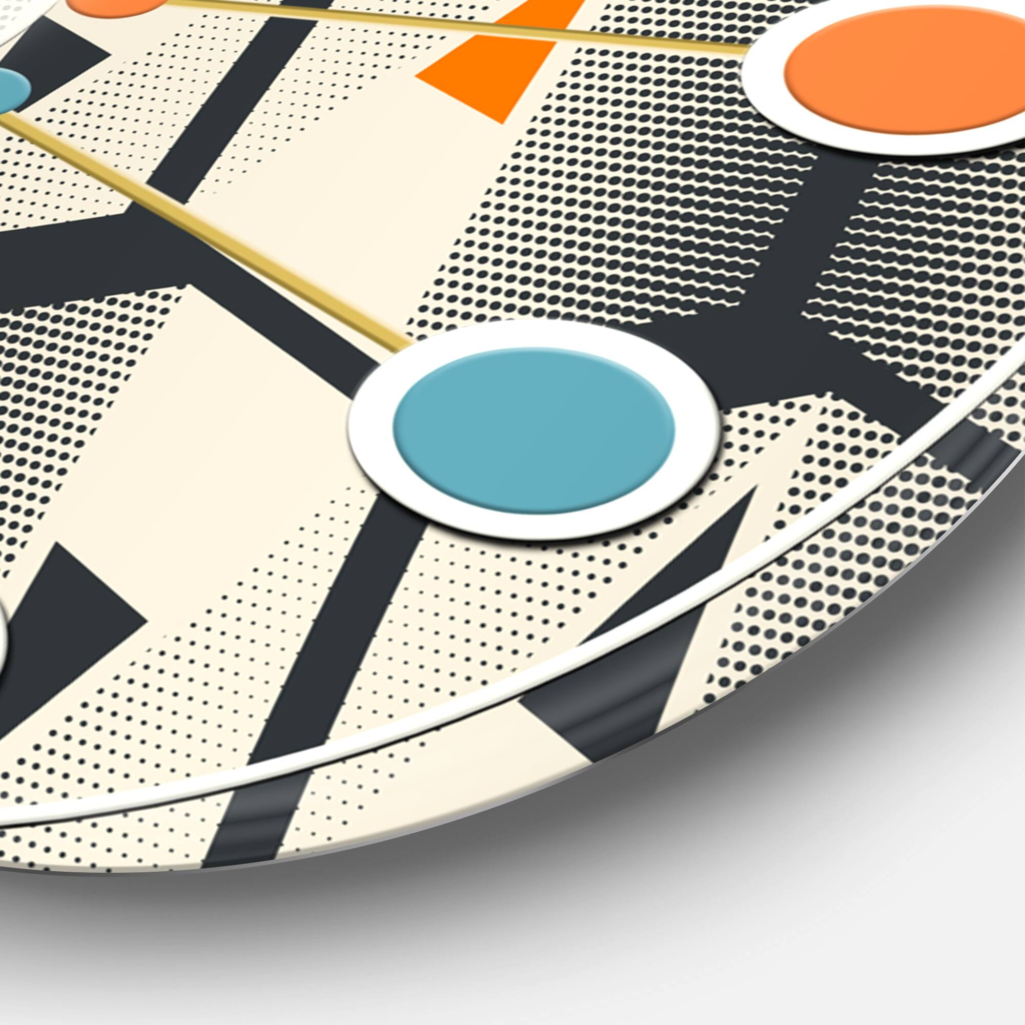 Designart 'Abstract Retro Triangular Geometrics Mid-Century Modern Wall Clock